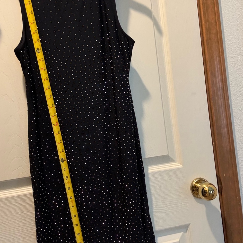 Heart & Heels Black Sparkle Midi Dress Women Size Large